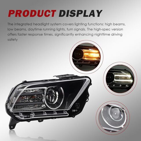 Nakkaa Passenger Xenon Headlight Assembly Compatible with Mustang 2013 2014 w/DRL Projector Right Side Headlamp DR3Z13008C in Kuwait