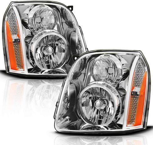 ACANII - For 2007-2014 GMC Yukon XL1500 2500 SUV [Denali Style] Headlights Headlamps Assembly Replacement Set Left+Right in Kuwait
