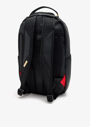 Sprayground Gold Fang Backpack, 18x6x11.5 Inch, Gold, 100% PVC, Laptop Compartment, Adjustable Straps in Saudi Arabia