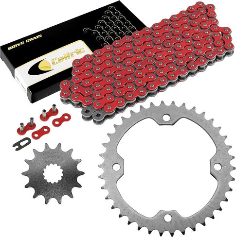 Caltric Red Drive Chain And Sprockets Kit Compatible with Yamaha Yfz450 Yfz450V 2004-2013 in Kuwait