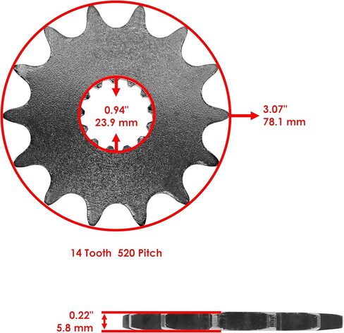 Caltric Red Drive Chain And Sprockets Kit Compatible with Yamaha Yfz450 Yfz450V 2004-2013 in Kuwait