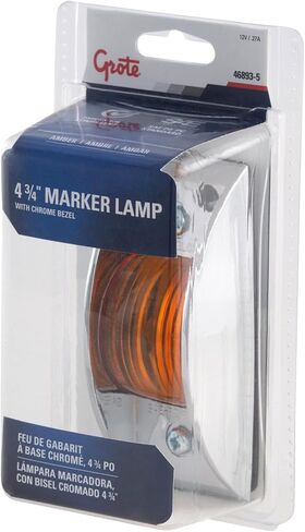 Grote 46893-5 Chrome-Armored Clearance Marker Light - Amber (Retail Packaging) in Kuwait