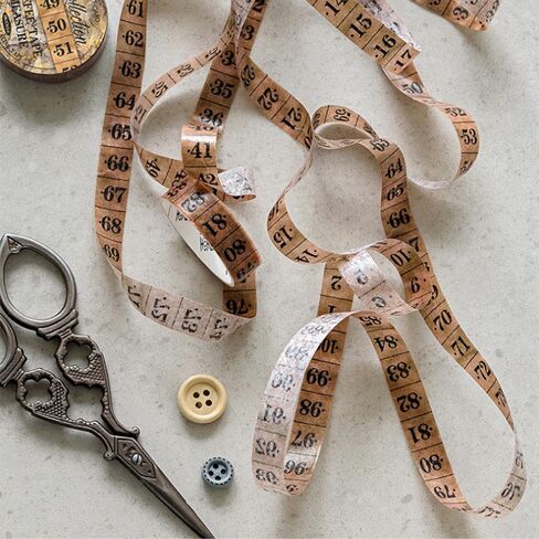 6 Rolls Vintage Ruler Washi Tape 10 mm Wide Tape Measure Pattern Adhesive Scrapbook Masking Tape for Crafts, Journal, Scrapbook, Painting, Artwork Decor in Saudi Arabia