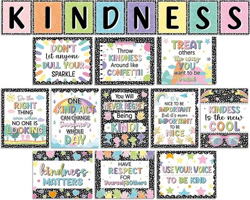 19 Pcs Composition Classroom Kindness Posters Growth Mindset Kindness Bulletin Board Empathy Inspirational Notebook Classroom Decors for Preschool Elementary Middle School Learning Wall Art Decor in Kuwait