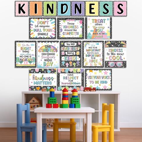 19 Pcs Composition Classroom Kindness Posters Growth Mindset Kindness Bulletin Board Empathy Inspirational Notebook Classroom Decors for Preschool Elementary Middle School Learning Wall Art Decor in Kuwait