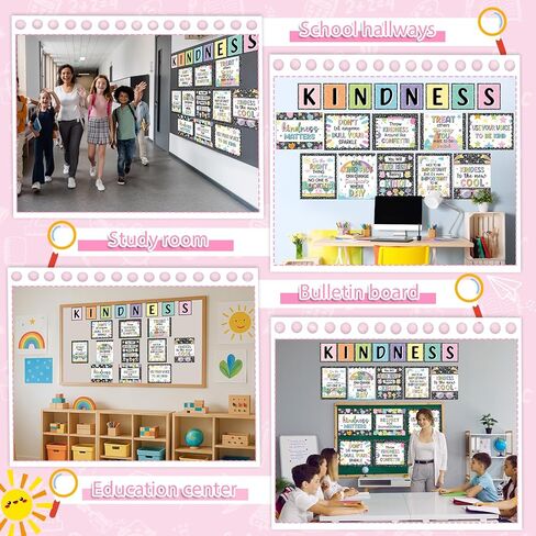 19 Pcs Composition Classroom Kindness Posters Growth Mindset Kindness Bulletin Board Empathy Inspirational Notebook Classroom Decors for Preschool Elementary Middle School Learning Wall Art Decor in Kuwait