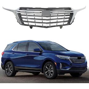 Grill Chrome Fit For 2022-2023 Chevrolet Equinox Front Bumper Upper Grille w/Chrome Trim Grill Chrome Gloss in Saudi Arabia