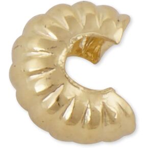 50 Pieces 4mm 14k Gold Filled Corrugated Crimp Cover Beads Cord Ends for Jewelry Making in Saudi Arabia