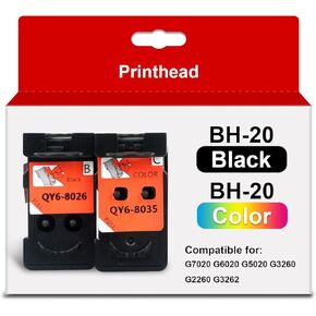 BH-20 CH-20 Printhead Combo Pack, Compatible with PIXMA G7020 G6020 G5020 G3260 G2260 MegaTank Printers, Works with PG 8026XL 8035XL Ink Cartridges in Saudi Arabia
