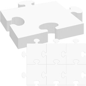 8.5x8.9'' Large White Blank Puzzle Pieces Oversize White Cardboard Puzzles to Draw on Make Your Own Jigsaw Puzzle for Classroom Huge Art Display Decor Adult DIY Arts Crafts Projects 40Pcs in Saudi Arabia