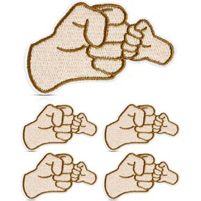 Fist Bump Embroidered Iron On Patches, 2.95 Inches Daddy Daughter Mother Son Matching Sew On Applique, Decorative Patches for Trucker Hats, Jackets, Jeans, Backpacks, Pack of 5 in Kuwait