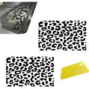 2 PCS Leopard Car Rear Quarter Decals, Cheetah Print Matte Side Window Decoration Sticker, Waterproof DIY Self-Adhesive Vinyl Sticker with Scraper, for Cars SUVs Trucks (Black) in Saudi Arabia