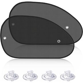 2 Pack Upgrade Car Window Shades for Side Window, Car Window Shade for Child Suction Cup, 25.6"×15" Universal Mesh Foldable Sunlight Shield Glare and UV Rays Protection for Most Cars Trucks Vans in Saudi Arabia