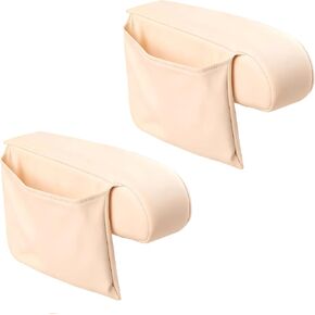 2PCS Car Front Seat Armrest Covers, Breathable Comfortable Flat Cloth Fabric Material with Storage Pocket, Scratch-resistant Van Seat Armrest Protector, for Most Vehicles (Black) in Saudi Arabia