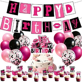 Mean Party Decorations Burn Book Theme Girls Party Supplies for Banner Balloons Cupcake Toppers Cake Toppers in Saudi Arabia
