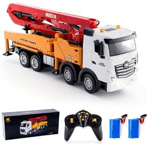RC Concrete Pump Truck Toy, 11 Channel 2.4G Remote Control Diecast Construction Vehicles with Working Water Pump, Lights and Sounds for Teens in Saudi Arabia
