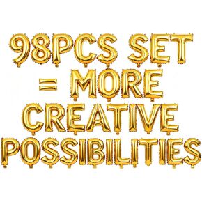 98 Pcs Gold Letter Balloons, Custom 3 Set A-Z Set for Personalizing Names & Phrases Party Supplies Banners - with 1 Set AEOLMPRST 20Pcs for Wedding/Birthdays/Annivs/Grads Party Banner Custom Phrase in Saudi Arabia