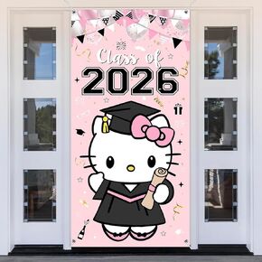 Pink Graduation Decorations 2026 Door Cover 70.8X35.4 Inches Class of 2026 Door Decorations Cute Themed Congrats Grad Hanging Banner for 2026 Graduation Party Decor Supplies in Saudi Arabia