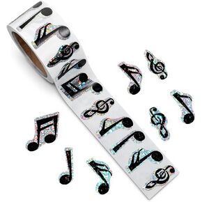 500PCS Musical Notes Stickers, Waterproof Self-Adhesive Holographic Music Stickers Sparkly Sticker for Back to School Envelope Scrapbook Laptop Skateboard Home Decor in Saudi Arabia