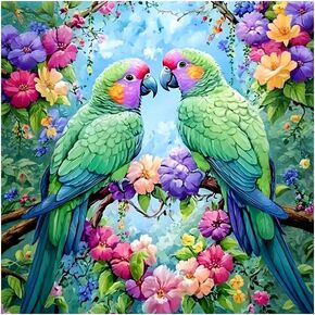 مجموعة AMORARS Bird Diamond الفنية للبالغين - مجموعة طلاء ألماس الببغاء 5D للمبتدئين، لوحات فنية وهدايا فنية لتزيين المنزل، 30.48 سم × 30.48 سم in Kuwait