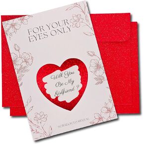 Will You be My Girlfriend Card - Unique Scratch Off be my Girlfriend Proposal - Long Distance Relationship Gifts - I Love you Gifts for GF - Valentines Proposal Decorations in Saudi Arabia