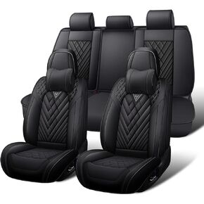 Car Seat Covers Full Set for Toyota Camry 2000-2026, Waterproof Nappa Leather Car Seat Cover, Full Coverage Car Seat Covers Sets(5 Seats/Black Red) in Saudi Arabia