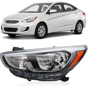 PENSUN Headlights Assembly Fit for Hyundai Accent 2015 2016 2017, Black Halogen Headlamp Replacement, 92101-1R710, 92102-1R710 in Kuwait
