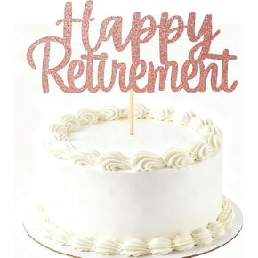 2pcs Gold Glitter Retirement Cake Topper Happy Retirement Cake Toppers Party Decor Cake Decorations Retired Party Happy Sign For Men Women in Saudi Arabia