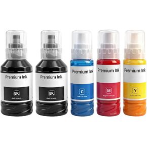 VICTORSTAR Replacement Ink Refill Bottles Ink Cartridges for ET-5800 ET-5850 ET-5150 ET-16600 ET-5880 ET-5170 ET-5180 ET-16650 ST-C5000 ST-C5500 ST-C8000 ST-C8090 Printer, 5 Packs (2*BK, C/M/Y) in Saudi Arabia