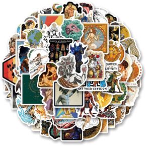 120pcs Greek Mythology Stickers Pack, Aesthetic Cartoon Cute Vinyl Waterproof Decals for Water Bottle,Laptop,Phone,Skateboard,Scrapbooking,Bumper for Party Supply in Saudi Arabia