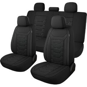 CAROMOP Breathable Car Seat Covers Full Seats,3D Air Mesh Cloth Seat Covers for Cars, Split Bench Compatible Car Interior Covers, Universal Fit Most Car Sedan Truck SUV(Black) in Saudi Arabia