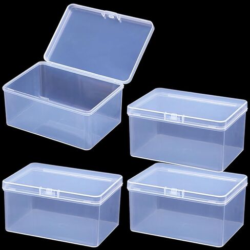 4Pcs Clear Playing Deck Card Storage Box Plastic Card Boxes Playing Card Boxs High Capacity Playing Card Case 4.3 x 2.95 x 2.17 Inch Organizer Snap Closed Trading Games Collector in Saudi Arabia