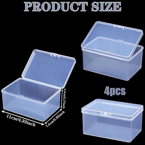 4Pcs Clear Playing Deck Card Storage Box Plastic Card Boxes Playing Card Boxs High Capacity Playing Card Case 4.3 x 2.95 x 2.17 Inch Organizer Snap Closed Trading Games Collector in Saudi Arabia