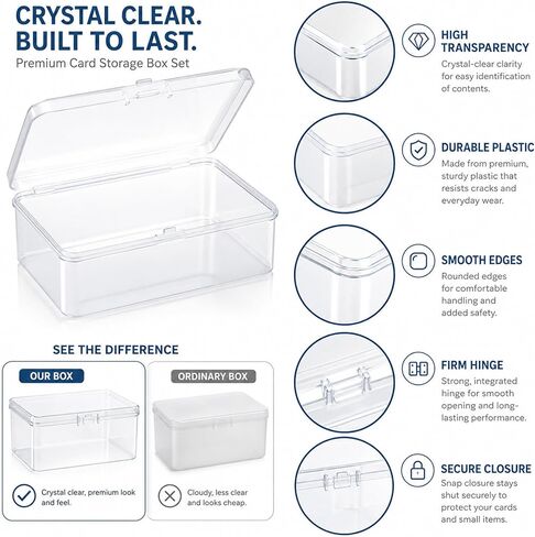 4Pcs Clear Playing Deck Card Storage Box Plastic Card Boxes Playing Card Boxs High Capacity Playing Card Case 4.3 x 2.95 x 2.17 Inch Organizer Snap Closed Trading Games Collector in Saudi Arabia