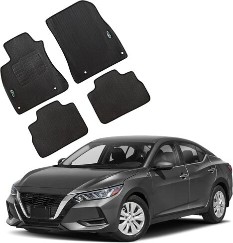 ecoMats All Weather Floor Mats Custom Fit for 2020 to 2026 Nissan Sentra, with Safety Locks, Odorless, Front and Rear Set, Sentra in Saudi Arabia