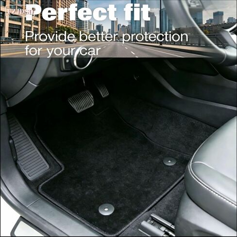 FZJDSD Black 4Pcs Front & Rear Floor Mats Carpet Velour Replacement Compatible with Toyota RAV4 2006 2007 2008 2009 2010 2011 2012 in Kuwait