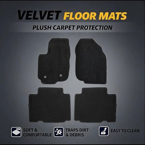FZJDSD Black 4Pcs Front & Rear Floor Mats Carpet Velour Replacement Compatible with Toyota RAV4 2006 2007 2008 2009 2010 2011 2012 in Kuwait