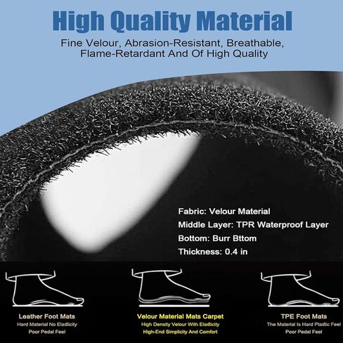 FZJDSD Black 4Pcs Front & Rear Floor Mats Carpet Velour Replacement Compatible with Toyota RAV4 2006 2007 2008 2009 2010 2011 2012 in Kuwait