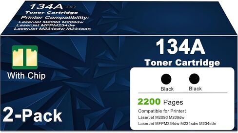 134A Black Toner Cartridges Replacement for HP 134 134X W1340A W1340X, Compatible with LaserJet Pro MFP M234dw M234sdn M234sdw Printers and LaserJet M209dw M209d Printers High Yield (2-Pack Black) in Saudi Arabia