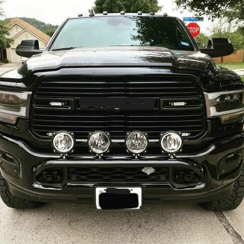 Sleekster by Randy Ellis Design #34201 4 Tab Frame Mounted Light Bar in Satin Black Powder Coat, Compatible with 2019-2026 Dodge Ram 2500/3500 (NOT for Power Wagon), Made in USA, No Drilling Required in Kuwait