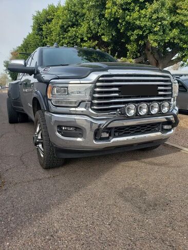Sleekster by Randy Ellis Design #34201 4 Tab Frame Mounted Light Bar in Satin Black Powder Coat, Compatible with 2019-2026 Dodge Ram 2500/3500 (NOT for Power Wagon), Made in USA, No Drilling Required in Kuwait