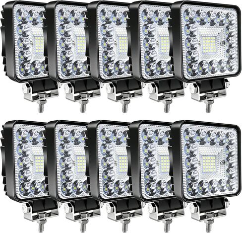 LED Off Road Lights, 4 Inch 123W LED Tractor Work Lights Pods, 12V 24V 10000lm Offroad Driving Lights for Truck Car Motorcycle Boat RV ATV Snowplow SUV UTV (4PCS) in Saudi Arabia