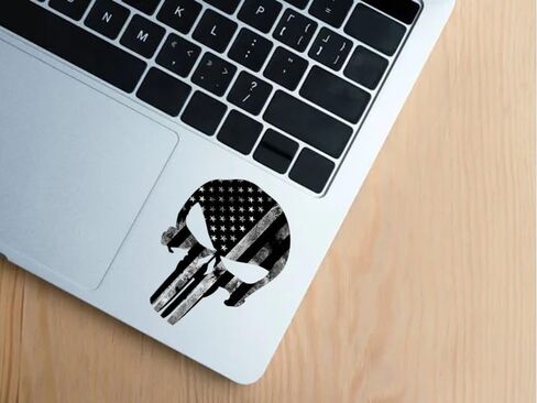3X4'' 4pc Value Pack American Flag US USA Punisher Skull Decal Sticker Vinyl Logo Motorcycle Helmet Car Bumper Trucks Bottle Flask Window Laptop Wall Sniper Military Guns Navy Marines Army in Kuwait