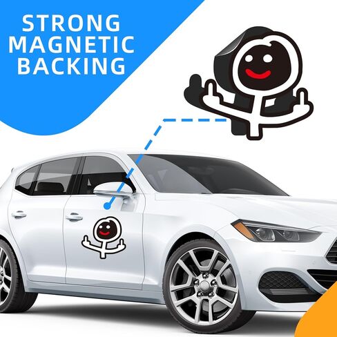 Middle Finger Funny Magnetic Sticker, car Fuck You Expression Sticker, Waterproof Reusable, Fun Sticker for car or Truck Bumpers in Kuwait