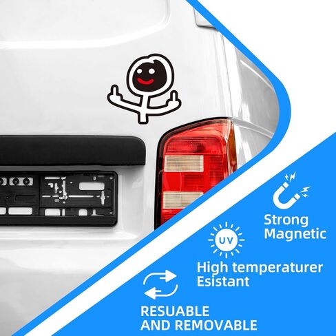 Middle Finger Funny Magnetic Sticker, car Fuck You Expression Sticker, Waterproof Reusable, Fun Sticker for car or Truck Bumpers in Kuwait