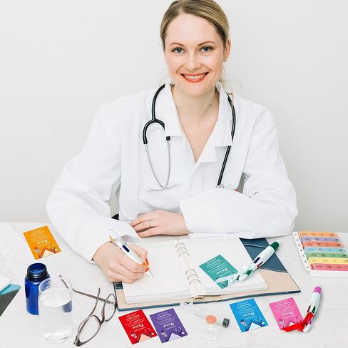 Haooryx Nurse Badge Pen Bulk - 24Pack Nurse Appreciation Gift Set 4-in-1 Color Retractable Ballpoint Pen with Greeting Card Nursing Week Gift Tag for Graduation Student Medical Hospital Exchange Favor in Kuwait