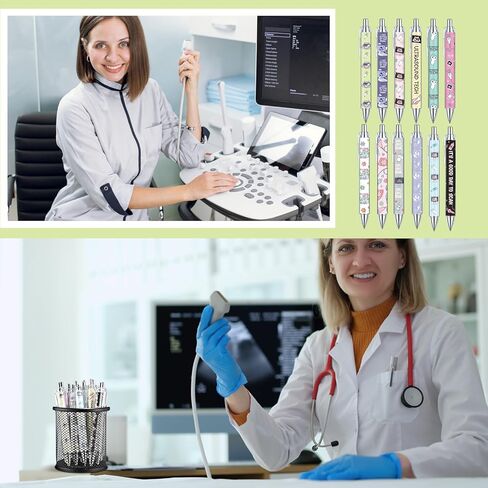 Gueevin 36 Pcs Ultrasound Tech Ballpoint Pens, Sonographer Appreciation Gifts, 1.0mm Black Ink Pens with Ultrasound Graphics, Graduation Staff Week Holiday Gifts for Sonographers in Kuwait