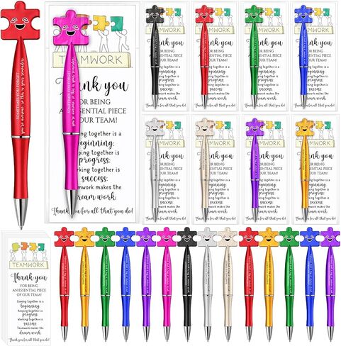 Sinload 25 Sets Work Team Gifts Bulk Puzzle Pens Inspirational Ballpoint Pen Positive Card Nurse Week Thank You Gifts Team Building for Employee Coworker Staff Teacher Assistant (Sometimes) in Kuwait