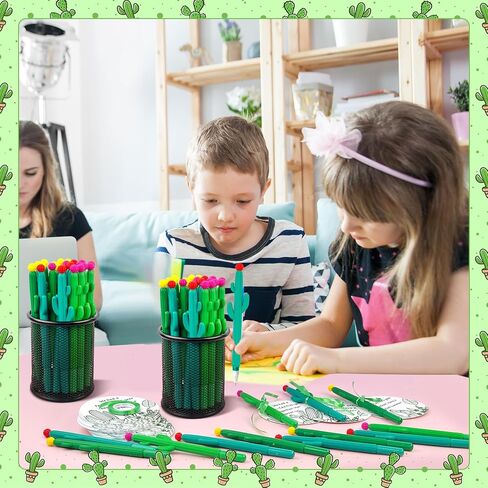 48 Set End of Year Student Gift Bulk from Teacher Cactus Ballpoint Pens with Positive Cards Green Ribbon for Classroom Reward End of School Cactus Birthday Party Favor Teacher Appreciation Supplies in Saudi Arabia