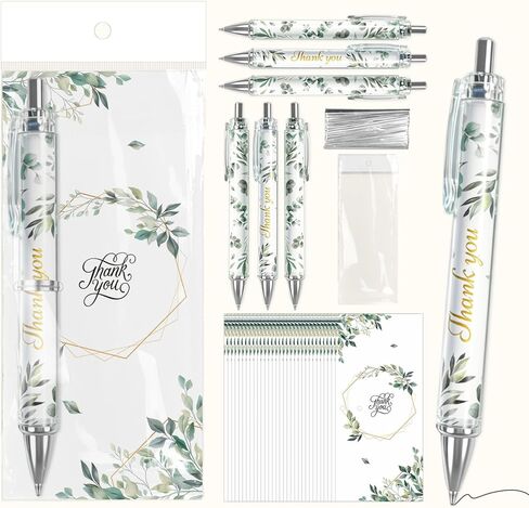 Auch Wedding Favors for Guests – 50 Set Elegant Botanical Thank You Ballpoint Pens with Matching Cards & Bags, Bridal Shower & Wedding Thank You Gifts in Saudi Arabia